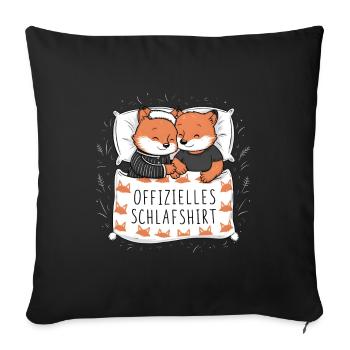 Chemise de nuit officielle Sweet Fox Couple - Housse de coussin décorative 45 x 45 cm - noir - Devant