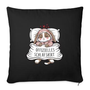 Chemise de nuit officielle Sweet Bunny - Housse de coussin décorative 45 x 45 cm - noir - Devant