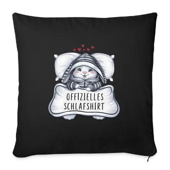 Chemise de nuit officielle Sweet Bunny - Housse de coussin décorative 45 x 45 cm - noir - Devant
