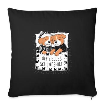 Official Sleep Shirt Cute Dog Dog Couple - Sofa pillowcase 17,3'' x 17,3'' (45 x 45 cm) - black - Front