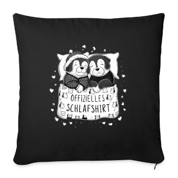 Official Sleep Shirt Cute Dog Dog Couple - Sofa pillowcase 17,3'' x 17,3'' (45 x 45 cm) - black - Front