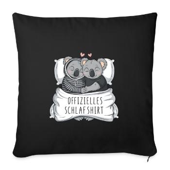 Official Sweet Koala Couple Sleep Shirt - Sofa pillowcase 17,3'' x 17,3'' (45 x 45 cm) - black - Front