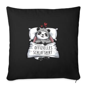 Chemise de nuit officielle Cute Panda - Housse de coussin décorative 45 x 45 cm - noir - Devant