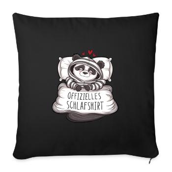 Chemise de nuit officielle Cute Panda - Housse de coussin décorative 45 x 45 cm - noir - Devant