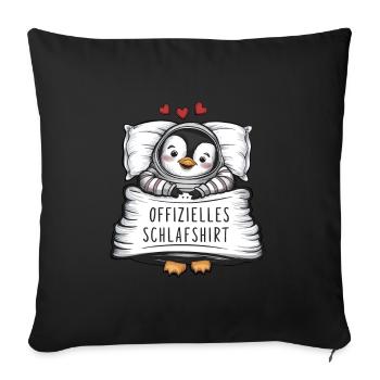 Official Sweet Penguin Sleep Shirt - Sofa pillowcase 17,3'' x 17,3'' (45 x 45 cm) - black - Front