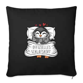 Official Sweet Penguin Sleep Shirt - Sofa pillowcase 17,3'' x 17,3'' (45 x 45 cm) - black - Front