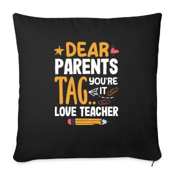 Funny Teacher Teacher Gift - Sofa pillowcase 17,3'' x 17,3'' (45 x 45 cm) - black - Front