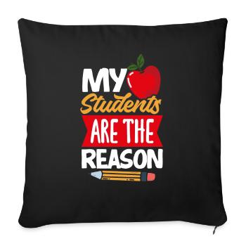 Lustiges Lehrer Lehrerinnen Geschenk - Sofakissenbezug 45 x 45 cm - Schwarz - Vorne