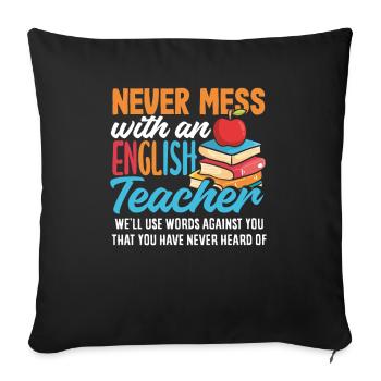 Funny Teacher Teacher Gift - Sofa pillowcase 17,3'' x 17,3'' (45 x 45 cm) - black - Front