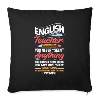 Lustiges Lehrer Lehrerinnen Geschenk - Sofakissenbezug 45 x 45 cm - Schwarz - Vorne