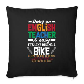 Funny Teacher Teacher Gift - Sofa pillowcase 17,3'' x 17,3'' (45 x 45 cm) - black - Front