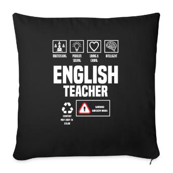 Funny Teacher Teacher Gift - Sofa pillowcase 17,3'' x 17,3'' (45 x 45 cm) - black - Front