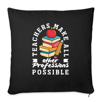 Funny Teacher Teacher Gift - Sofa pillowcase 17,3'' x 17,3'' (45 x 45 cm) - black - Front