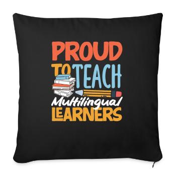 Lustiges Lehrer Lehrerinnen Geschenk - Sofakissenbezug 45 x 45 cm - Schwarz - Vorne
