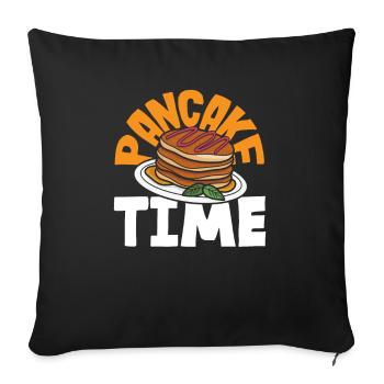 Funny Pancake Lover Gift - Sofa pillowcase 17,3'' x 17,3'' (45 x 45 cm) - black - Front