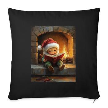 Christmas Elf Women Men Children Christmas - Sofa pillowcase 17,3'' x 17,3'' (45 x 45 cm) - black - Front