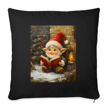 Christmas Elf Women Men Children Christmas - Sofa pillowcase 17,3'' x 17,3'' (45 x 45 cm) - black - Front