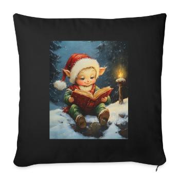 Christmas Elf Women Men Children Christmas - Sofa pillowcase 17,3'' x 17,3'' (45 x 45 cm) - black - Front