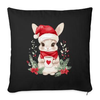 Bunny Coffee Christmas Decoration Women Men Children - Sofa pillowcase 17,3'' x 17,3'' (45 x 45 cm) - black - Front