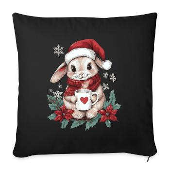 Bunny Coffee Christmas Decoration Women Men Children - Sofa pillowcase 17,3'' x 17,3'' (45 x 45 cm) - black - Front