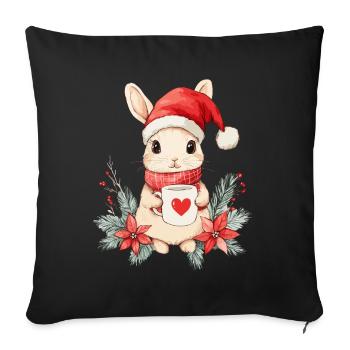 Bunny Coffee Christmas Decoration Women Men Children - Sofa pillowcase 17,3'' x 17,3'' (45 x 45 cm) - black - Front