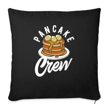 Funny Pancake Lover Gift - Sofa pillowcase 17,3'' x 17,3'' (45 x 45 cm) - black - Front
