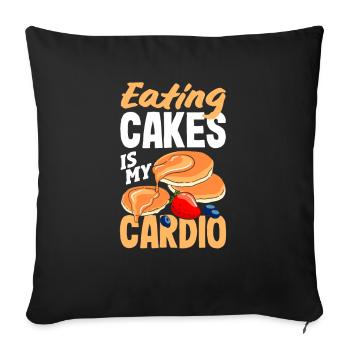 Funny Pancake Lover Gift - Sofa pillowcase 17,3'' x 17,3'' (45 x 45 cm) - black - Front