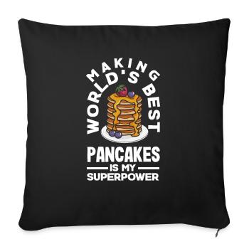 Funny Pancake Lover Gift - Sofa pillowcase 17,3'' x 17,3'' (45 x 45 cm) - black - Front
