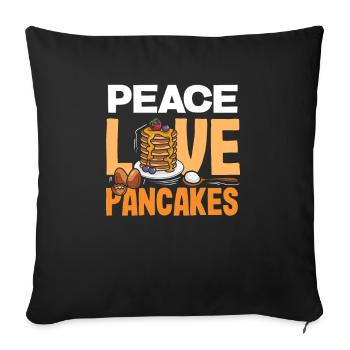 Funny Pancake Lover Gift - Sofa pillowcase 17,3'' x 17,3'' (45 x 45 cm) - black - Front
