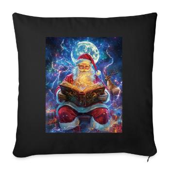 Père Noël Femmes Hommes Enfants Noël - Housse de coussin décorative 45 x 45 cm - noir - Devant