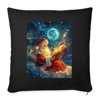 Père Noël Femmes Hommes Enfants Noël - Housse de coussin décorative 45 x 45 cm - noir - Devant