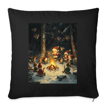 Père Noël Femmes Hommes Enfants Noël - Housse de coussin décorative 45 x 45 cm - noir - Devant