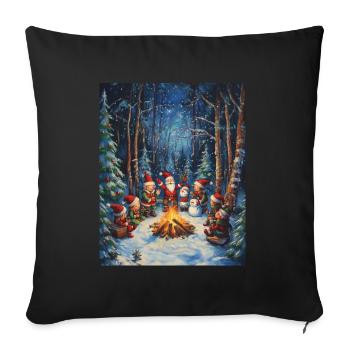 Père Noël Femmes Hommes Enfants Noël - Housse de coussin décorative 45 x 45 cm - noir - Devant