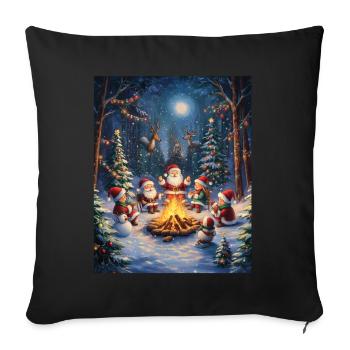 Père Noël Femmes Hommes Enfants Noël - Housse de coussin décorative 45 x 45 cm - noir - Devant