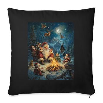 Père Noël Femmes Hommes Enfants Noël - Housse de coussin décorative 45 x 45 cm - noir - Devant