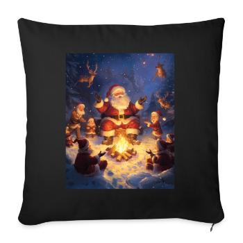Père Noël Femmes Hommes Enfants Noël - Housse de coussin décorative 45 x 45 cm - noir - Devant