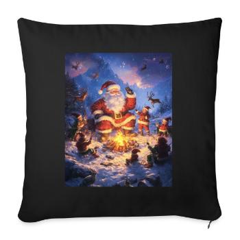 Père Noël Femmes Hommes Enfants Noël - Housse de coussin décorative 45 x 45 cm - noir - Devant