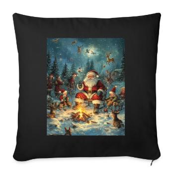 Père Noël Femmes Hommes Enfants Noël - Housse de coussin décorative 45 x 45 cm - noir - Devant