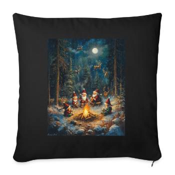Père Noël Femmes Hommes Enfants Noël - Housse de coussin décorative 45 x 45 cm - noir - Devant