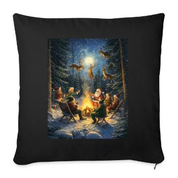 Père Noël Femmes Hommes Enfants Noël - Housse de coussin décorative 45 x 45 cm - noir - Devant