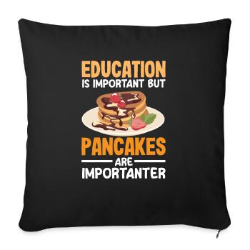 Funny Pancake Lover Gift - Sofa pillowcase 17,3'' x 17,3'' (45 x 45 cm) - black - Front