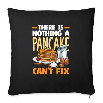 Funny Pancake Lover Gift - Sofa pillowcase 17,3'' x 17,3'' (45 x 45 cm) - black - Front