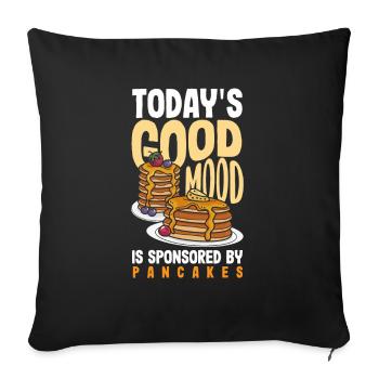 Funny Pancake Lover Gift - Sofa pillowcase 17,3'' x 17,3'' (45 x 45 cm) - black - Front