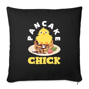 Funny Pancake Lover Gift - Sofa pillowcase 17,3'' x 17,3'' (45 x 45 cm) - black - Front