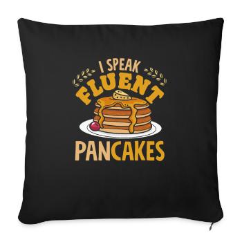 Funny Pancake Lover Gift - Sofa pillowcase 17,3'' x 17,3'' (45 x 45 cm) - black - Front