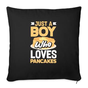 Funny Pancake Lover Gift - Sofa pillowcase 17,3'' x 17,3'' (45 x 45 cm) - black - Front