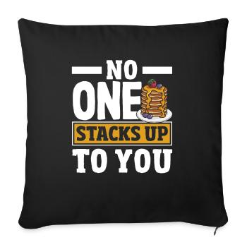 Funny Pancake Lover Gift - Sofa pillowcase 17,3'' x 17,3'' (45 x 45 cm) - black - Front