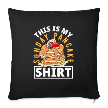 Funny Pancake Lover Gift - Sofa pillowcase 17,3'' x 17,3'' (45 x 45 cm) - black - Front