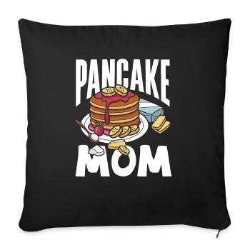 Funny Pancake Lover Gift - Sofa pillowcase 17,3'' x 17,3'' (45 x 45 cm) - black - Front