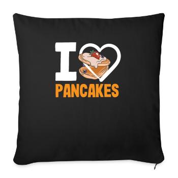 Funny Pancake Lover Gift - Sofa pillowcase 17,3'' x 17,3'' (45 x 45 cm) - black - Front